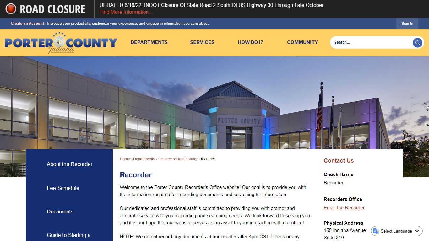 Recorder | Porter County, IN - Official Website